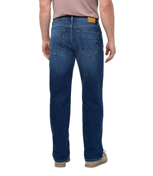 DUER MENS PERF RELAXED STRAIGHT DENIM PANTS PRAIRIE INDIGO