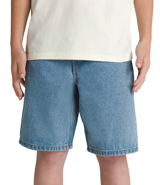 VANS BOYS CHECK 5 BAGGY DENIM SHORTS (CDX) STONEWASH/BLUE