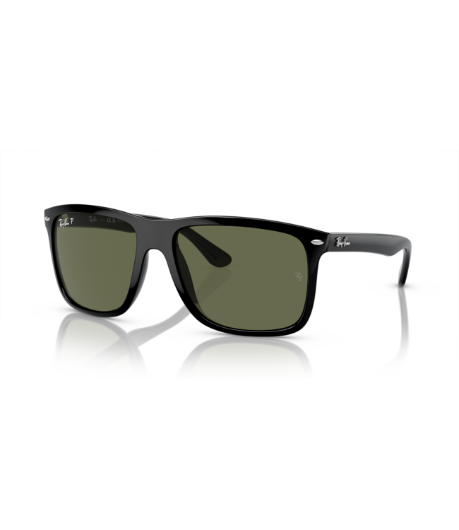 RAY-BAN BOYFRIEND TWO SUNGLASSES BLACK w/ GREEN POLAR