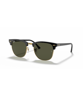 RAY BAN RAY-BAN CLUBMASTER SUNGLASSES BLACK ON ARISTA w/ G-16 GREEN 55