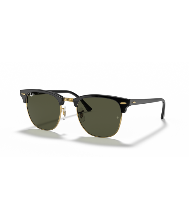 RAY-BAN CLUBMASTER SUNGLASSES BLACK ON ARISTA w/ G-16 GREEN 51