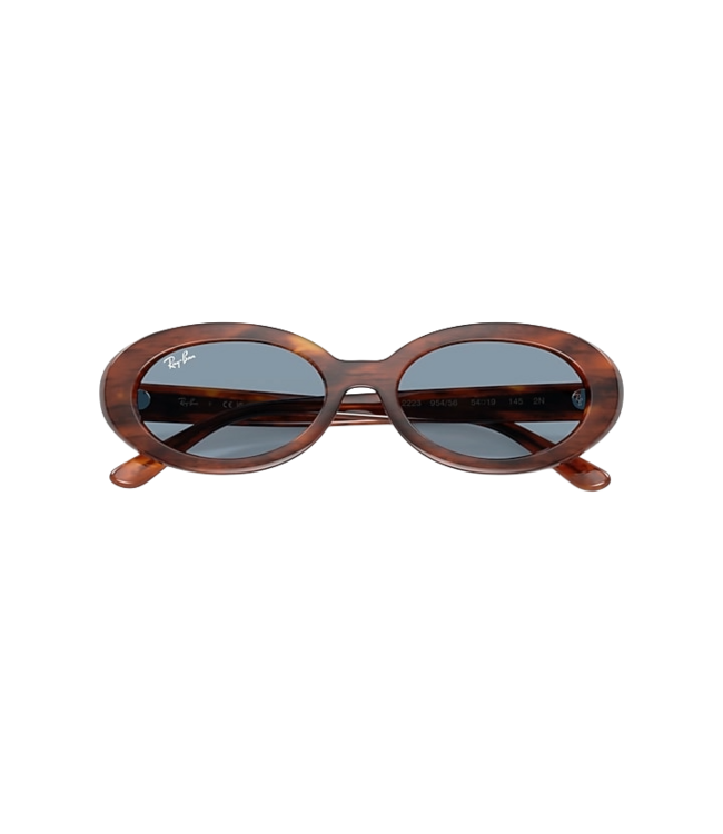 RAY-BAN RB2223 SUNGLASSES STRIPED HAVANA w/ BLUE
