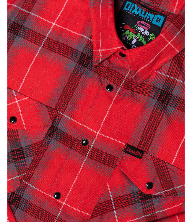 DIXXON MENS THE SLAPPY LONG SLEEVE FLANNEL RED