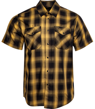 DIXXON DIXXON MENS GOLD STANDARD BAMBOO SHORT SLEEVE SHIRT BLACK/GOLD