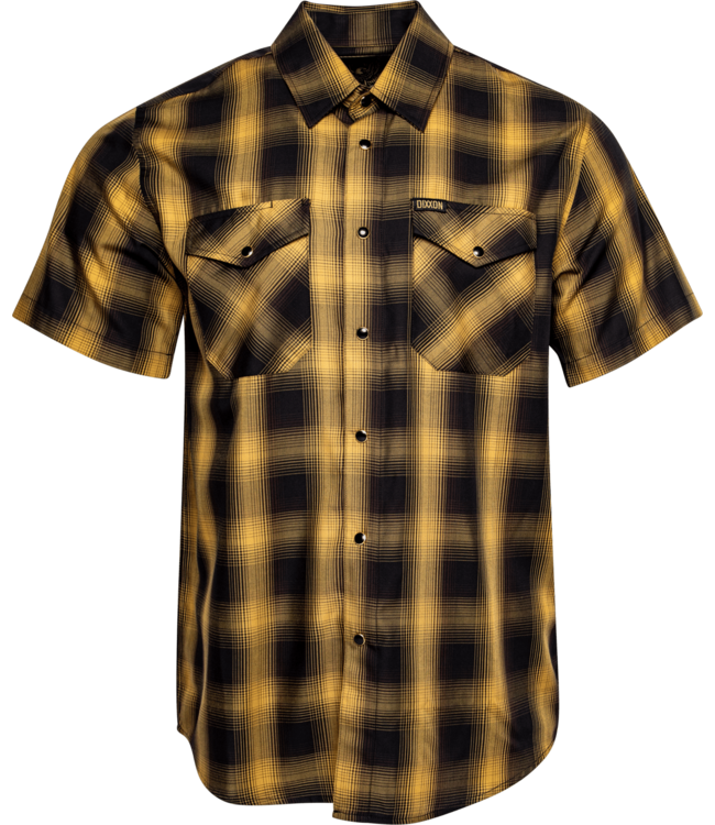 DIXXON MENS GOLD STANDARD BAMBOO SHORT SLEEVE SHIRT BLACK/GOLD