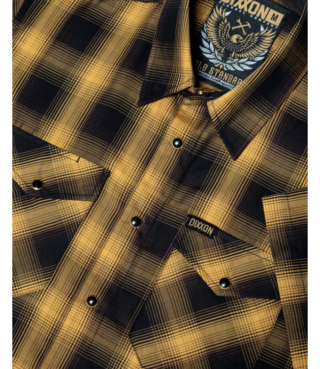 DIXXON MENS GOLD STANDARD BAMBOO SHORT SLEEVE SHIRT BLACK/GOLD