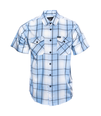 DIXXON DIXXON MENS FROSTBITE BAMBOO SHORT SLEEVE SHIRT BLUE/WHITE