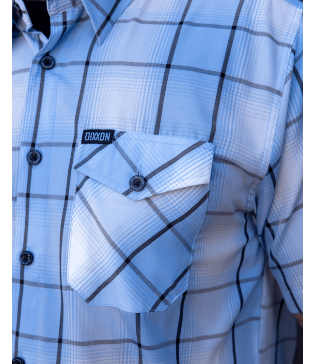 DIXXON MENS FROSTBITE BAMBOO SHORT SLEEVE SHIRT BLUE/WHITE