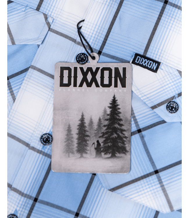DIXXON MENS FROSTBITE BAMBOO SHORT SLEEVE SHIRT BLUE/WHITE