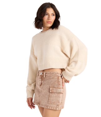 VOLCOM VOLCOM WOMENS DAYZ LIKE THIS SWEATER VINTAGE WHITE