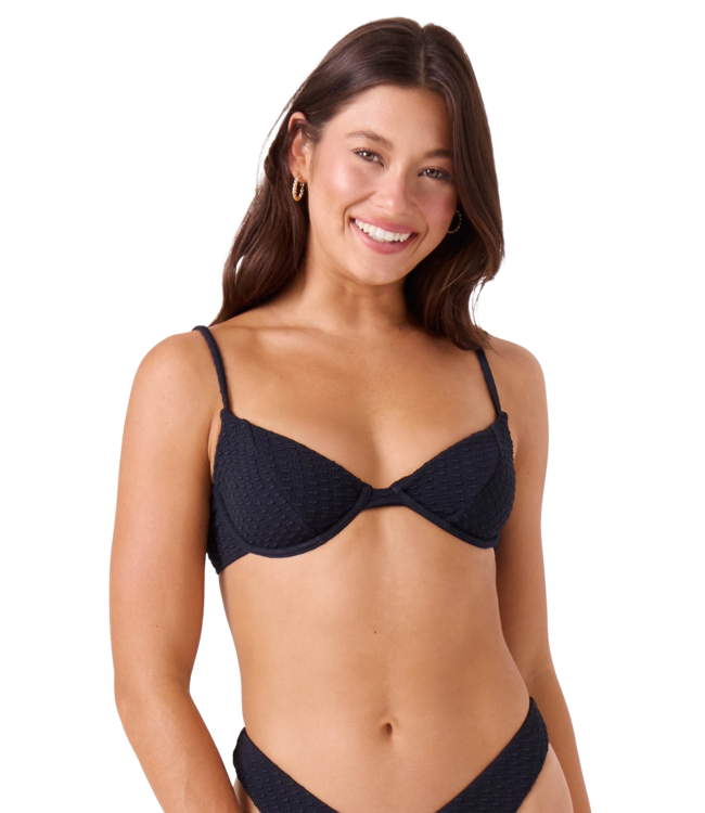 ROXY WOMENS HALEIWA DEMI UNDERWIRE BIKINI TOP ANTHRACITE