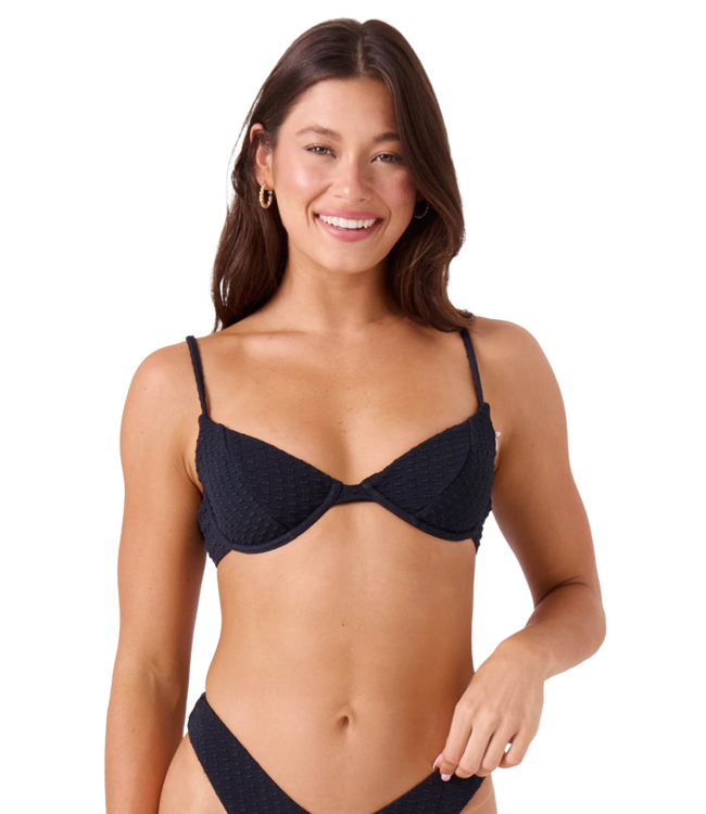 ROXY WOMENS HALEIWA DEMI UNDERWIRE BIKINI TOP ANTHRACITE
