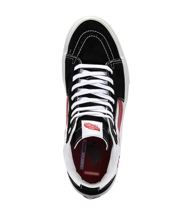 VANS MENS SKATE SK8-HI SHOE ATHLETIC BLACK/RED