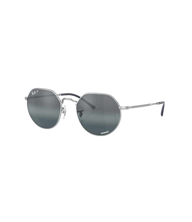 RAY-BAN JACK SUNGLASSES SILVER w/ DARK BLUE MIRROR POLAR