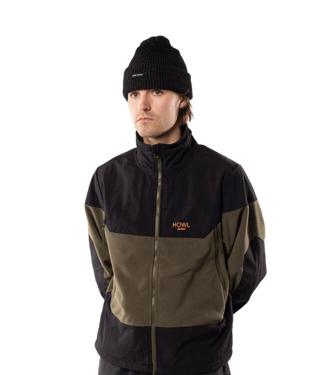 HOWL MENS ZIP POLAR FLEECE ARMY 2025