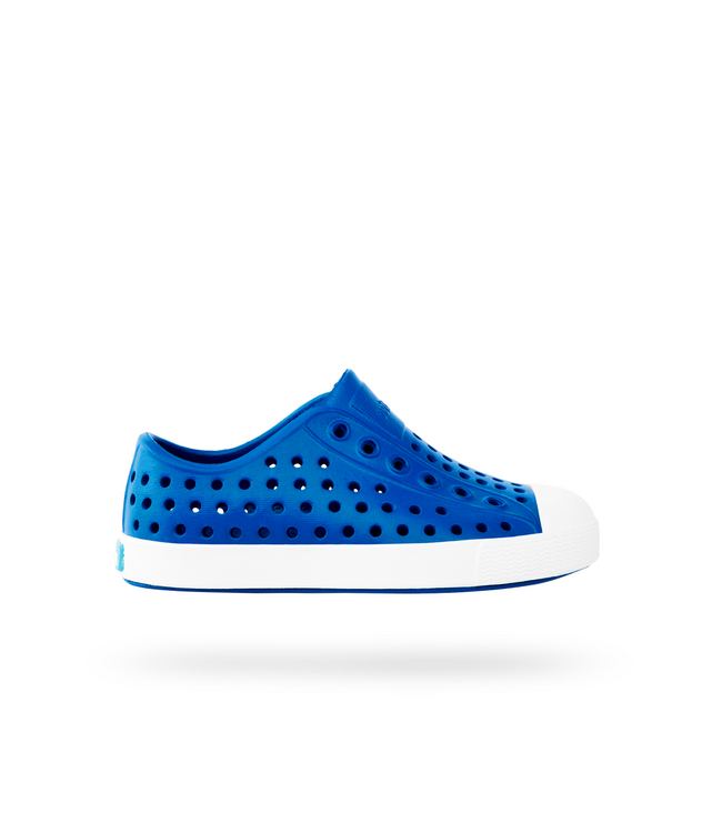 NATIVE JEFFERSON JUNIOR SHOE VICTORIA BLUE/SHELL WHITE