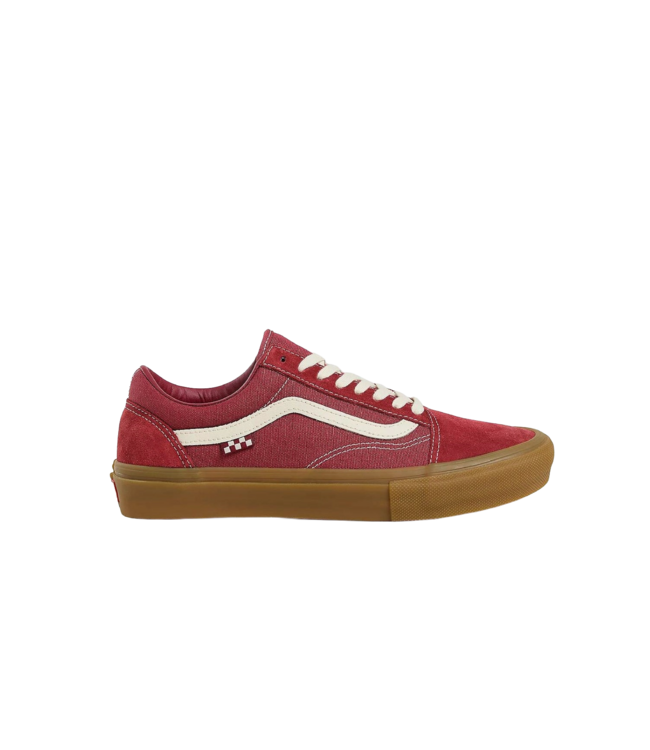 VANS MENS SKATE OLD SKOOL SHOE RED/GUM