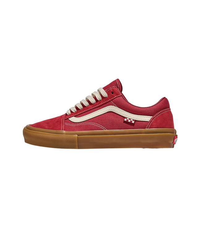 VANS MENS SKATE OLD SKOOL SHOE RED/GUM