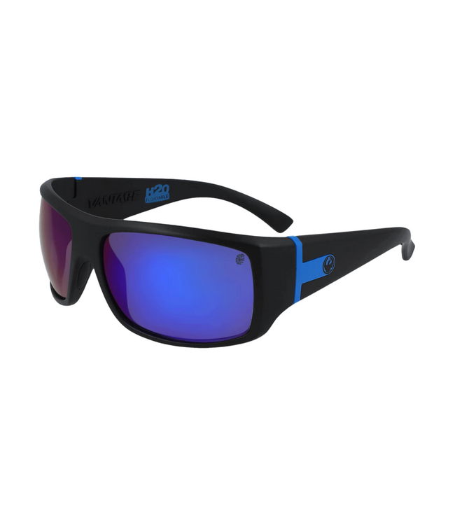 DRAGON VANTAGE H2O SHINY BLACK SUNGLASSES w/ LUMA LENS SMOKE LENS NON POLAR