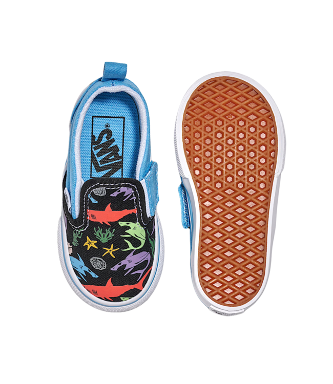 VANS TODDLER SLIP-ON V SHOES GLOW SHARKS