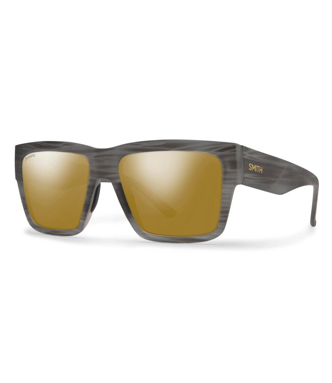 SMITH LINEUP MATTE GREY HORN SUNGLASSES w/ CHROMPOP POLAR BRONZE