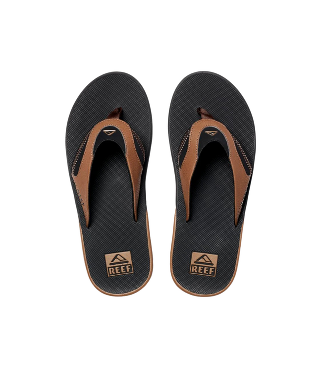 REEF MENS FANNING SANDALS BLACK AND TAN