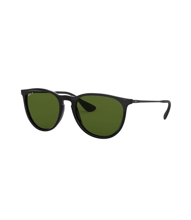 RAY-BAN ERIKA SUNGLASSES BLACK w/ GREEN POLAR