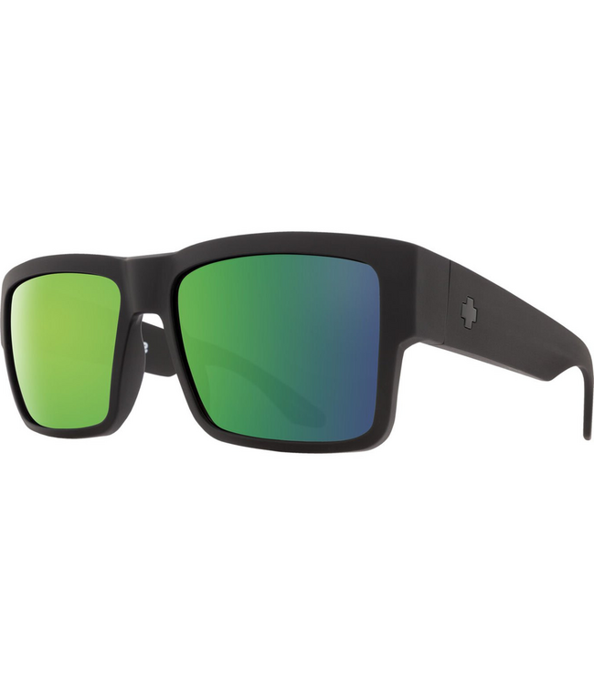 SPY CYRUS MATTE BLACK SUNGLASSES w/ HAPPY BRONZE POLAR GREEN MIRROR