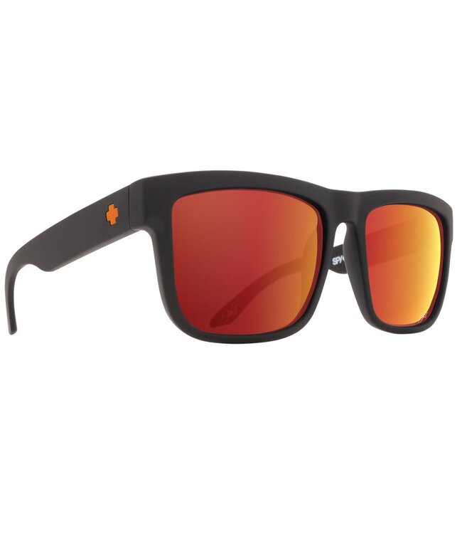 SPY DISCORD MATTE BLACK SUNGLASSES w/ HAPPY GREY GREEN ORANGE MIRROR