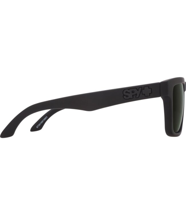 SPY HELM SOFT MATTE BLACK SUNGLASSES w/ HPY GRY GRN PLR