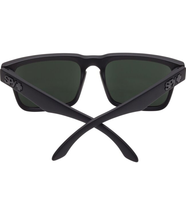 SPY HELM SOFT MATTE BLACK SUNGLASSES w/ HPY GRY GRN PLR