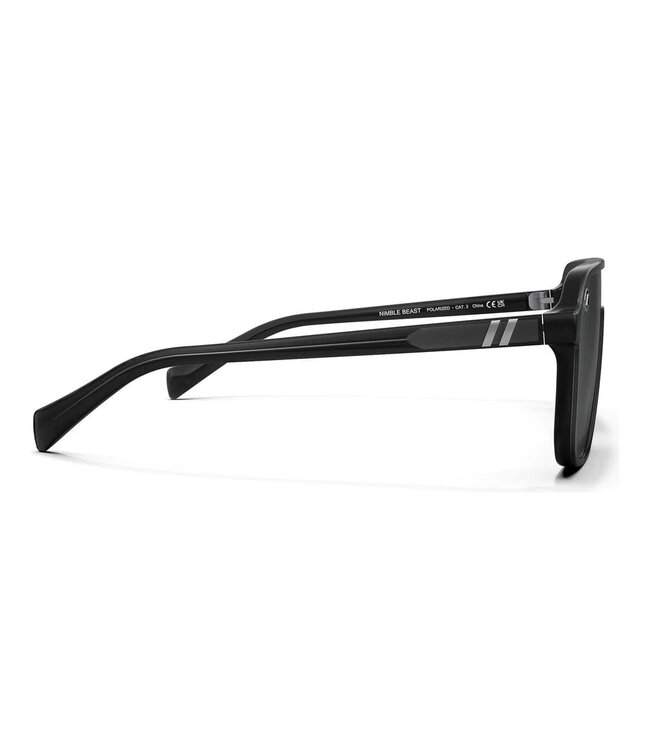 BLENDERS MEISTER X2 NIMBLE BEAST SUNGLASSES CRYSTAL BLACK w/ SMOKE POLAR LENS