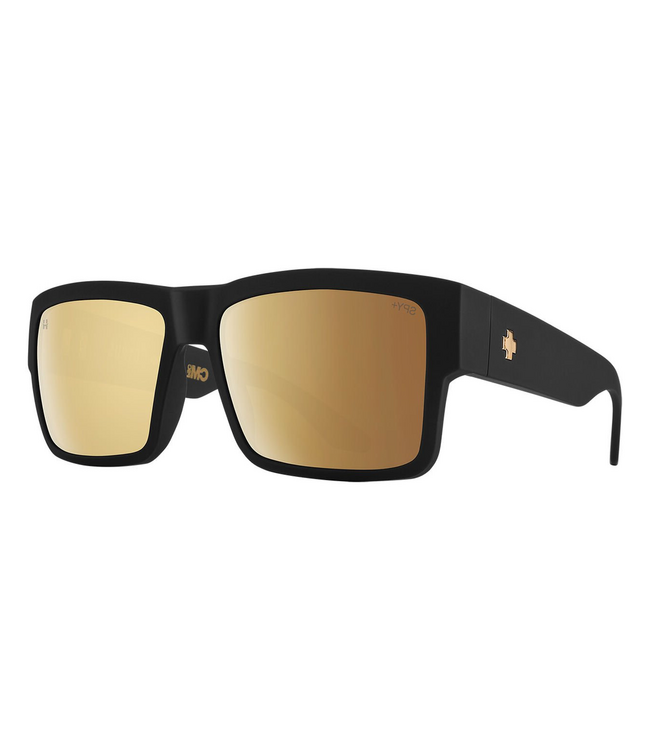 SPY CYRUS CLUB MIDNITE SOFT MATTE BLACK SUNGLASSES w/HAPPY BRONZE GOLD MIRROR