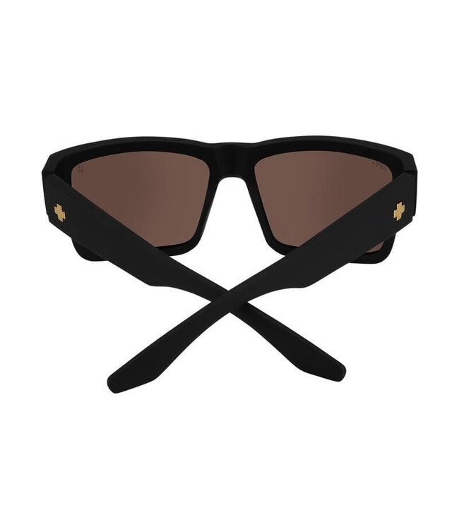 SPY CYRUS CLUB MIDNITE SOFT MATTE BLACK SUNGLASSES w/HAPPY BRONZE GOLD MIRROR