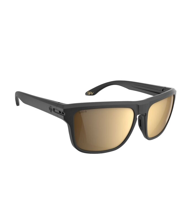 SPY REGION MATTE BLACK SUNGLASSES w/ HAPPY BRONZE GOLD MIRROR