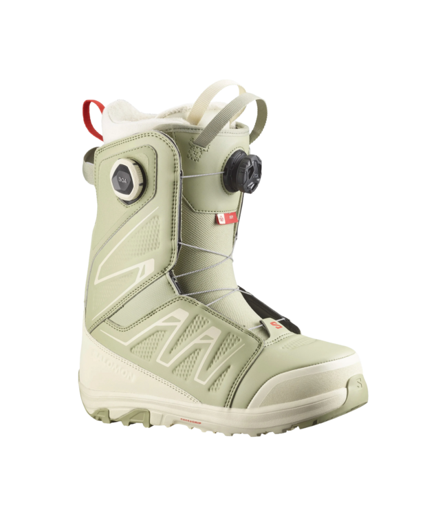 SALOMON WOMENS IVY BOA SJ BOA BOOTS TEA/ALMOND MILK/FIERY RED 2026