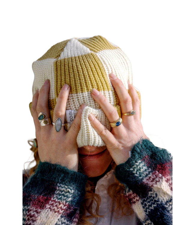 COAL FRENA BAGGY BEANIE KHAKI CHECK 2026