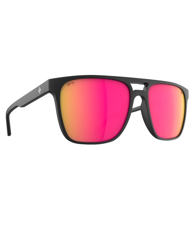 SPY CZAR SOFT MATTE BLACK SUNGLASSES w/ HAPPY GRAY GREEN PINK MIRROR 2026