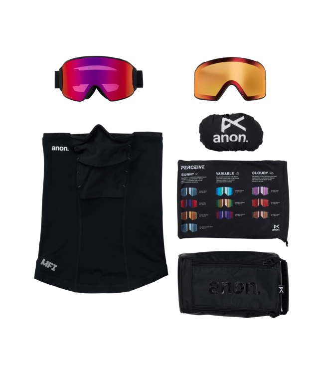 ANON M4 CYLINDRICAL GOGGLE BLACK w/SUNNY RED + CLOUDY BURST 2026