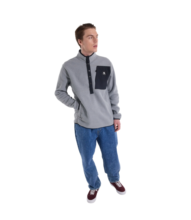 BURTON CINDER HOODED PULLOVER GREY HEATHER 2024