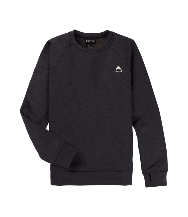 BURTON WOMENS OAK CREW FLEECE TRUE BLACK HEATHER 2024
