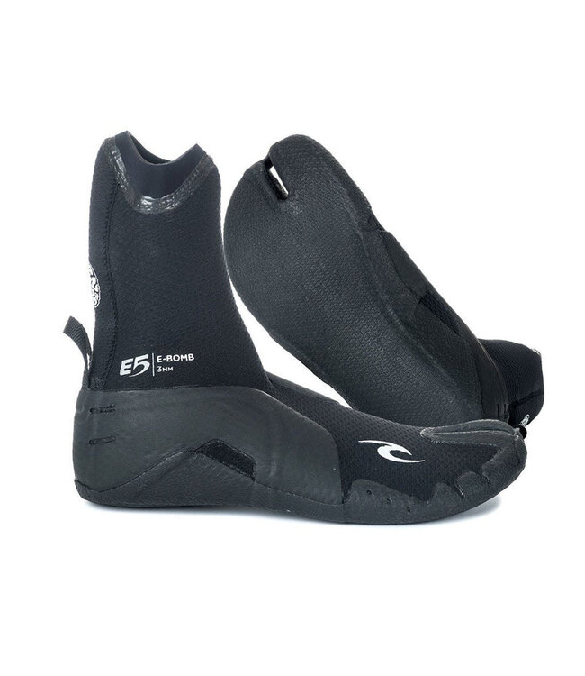 RIP CURL E-BOMB 3MM SPLIT TOE BOOT BLACK - 6