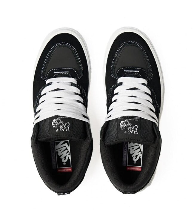 VANS MENS SKATE HALF CAB WAFFLECUP SHOES (BA2) BLACK/WHITE