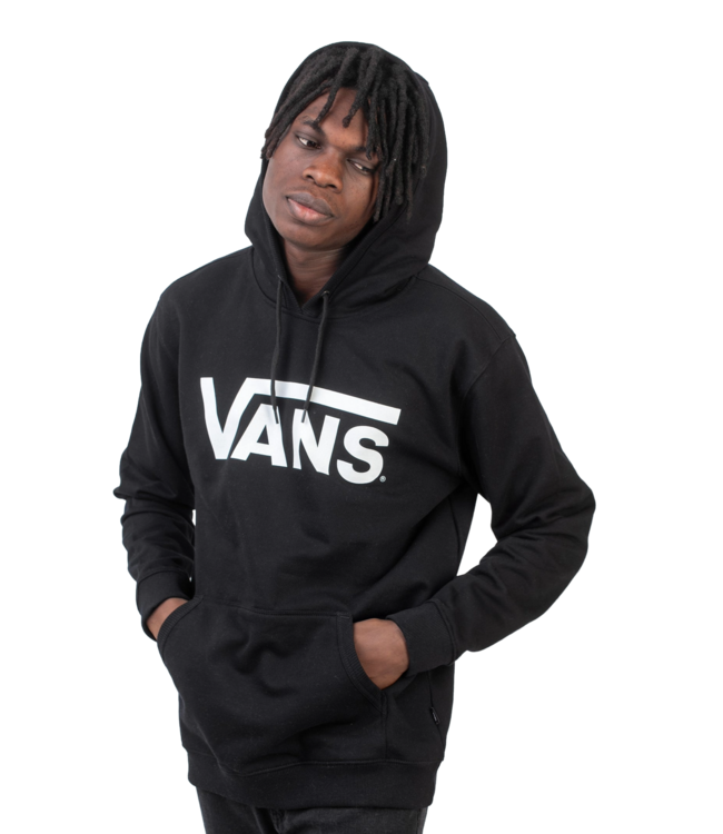 VANS MENS CLASSIC PULLOVER HOODIE BLACK/WHITE