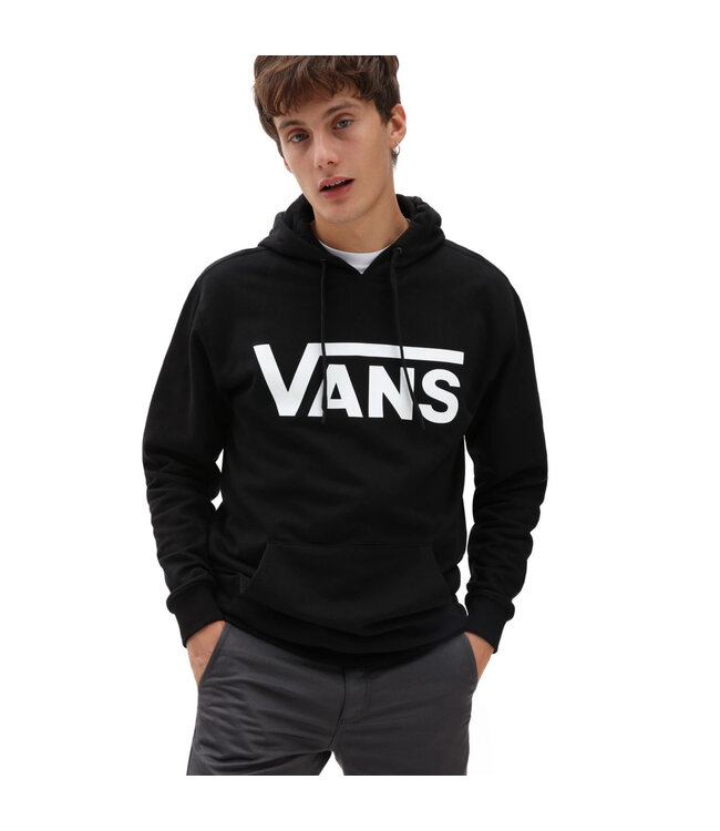 VANS MENS VANS CLASSIC PULLOVER HOODIE II BLACK/WHITE