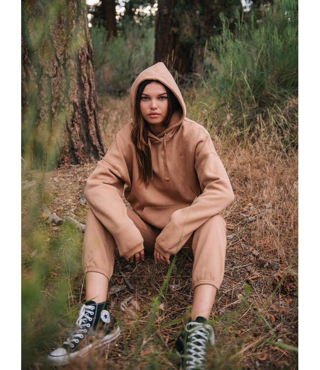 VOLCOM WOMENS STONE HEART II HOODIE MOCHA