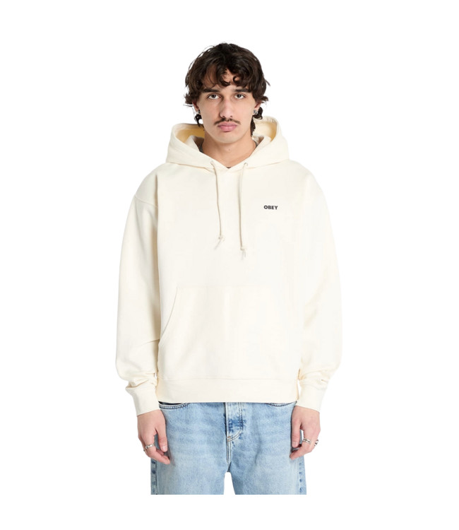 OBEY MENS BOLD EYE HEAVYWEIGHT HOODIE UNBLEACHED