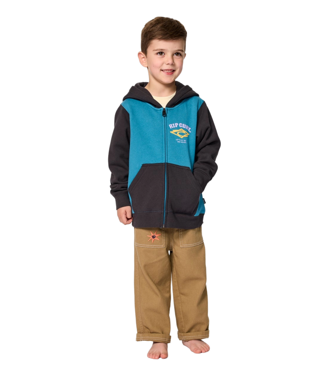 RIP CURL LITTLE BOYS WAVE DAYZ Z/T FLEECE ZIP HOODIE STORM BLUE
