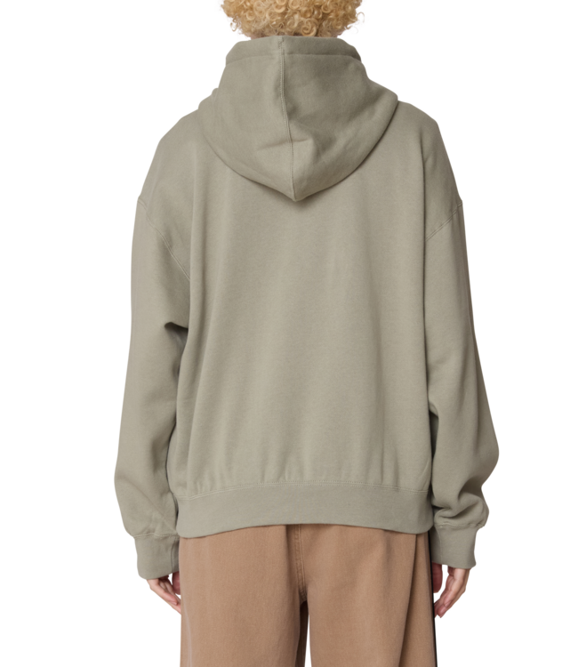 OBEY WOMENS COLLEGIATE BAGGY RELAXED ZIP HOODIE SHADOW
