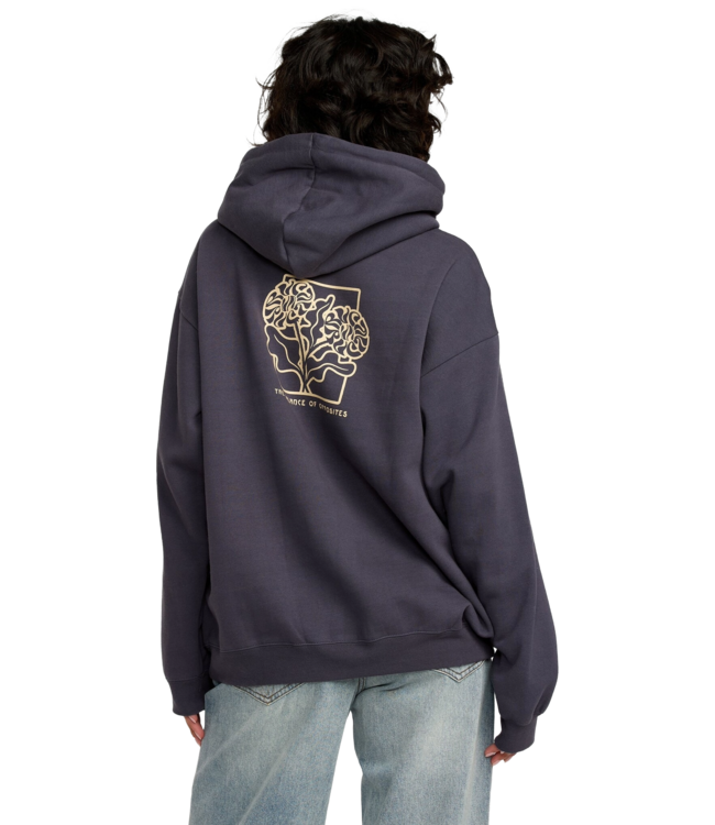 RVCA WOMENS BAGGIE BF HOODIE GRAVEL